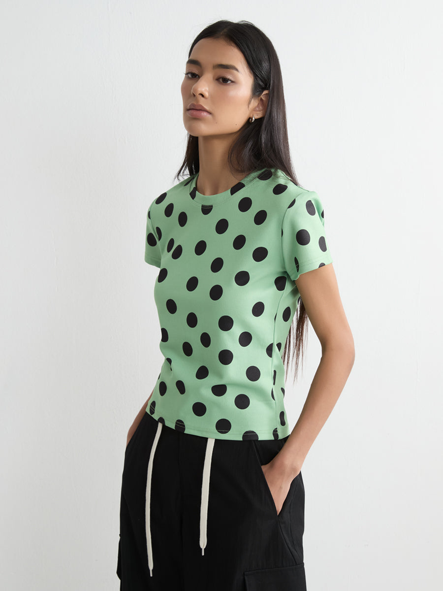 Short Sleeve Polka Dot T-shirt
