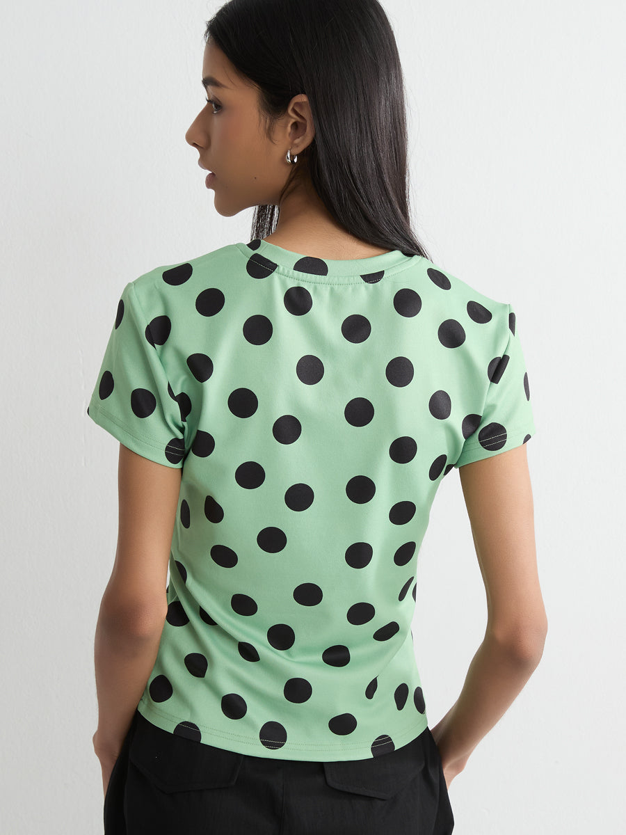 Short Sleeve Polka Dot T-shirt