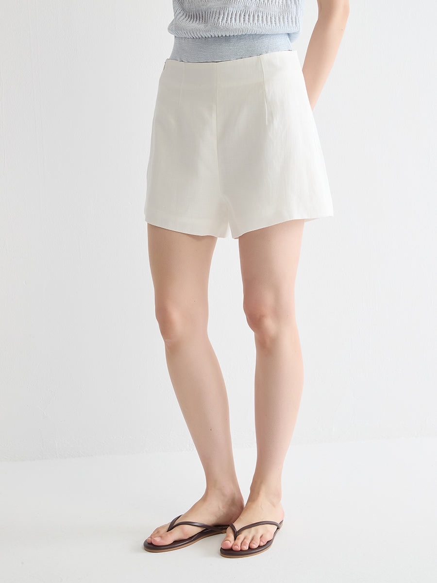 High-Rise Linen Blend Short