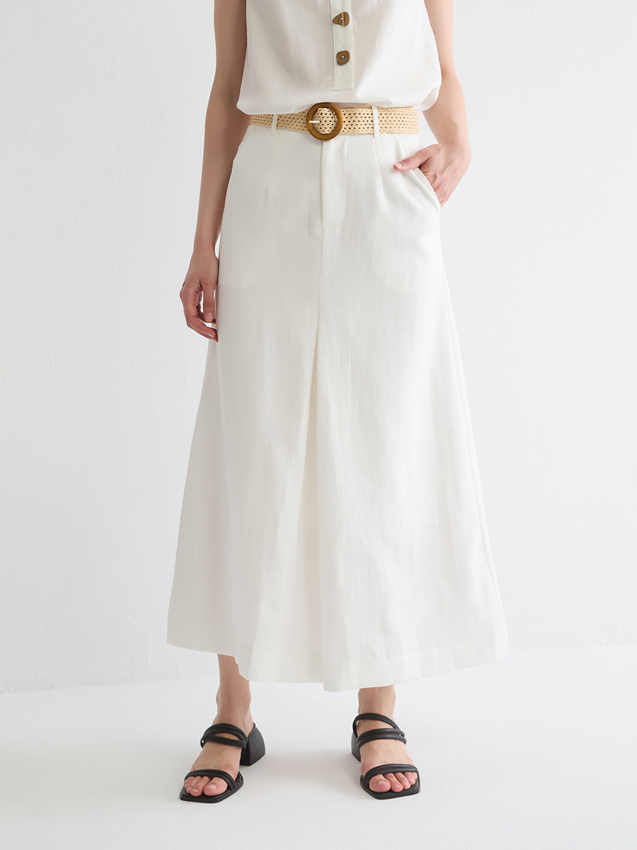 Lyocell A-Line Midi Skirt