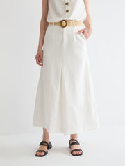 Lyocell A-Line Midi Skirt