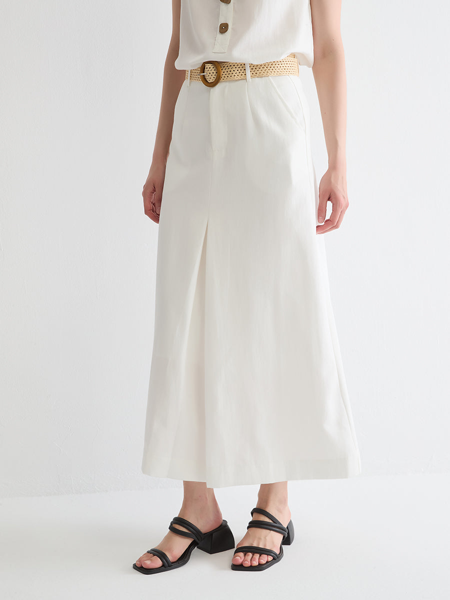 Lyocell A-Line Midi Skirt