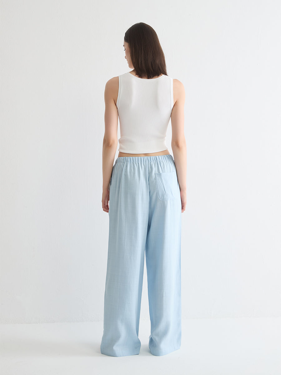 Mid-Rise Wide-Leg Linen Pant