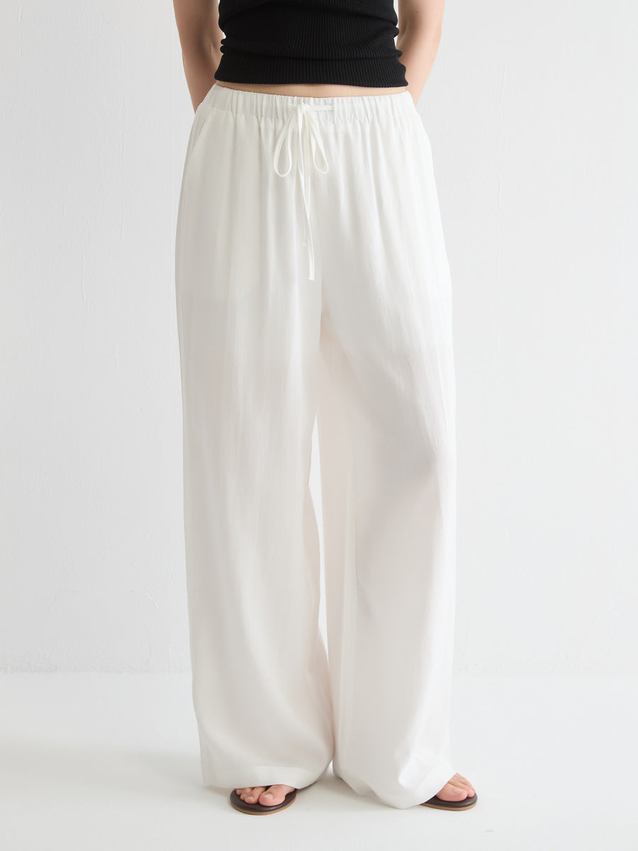 Mid-Rise Wide-Leg Linen Pant