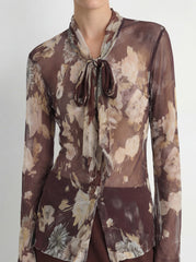 V-Neck Floral Blouse