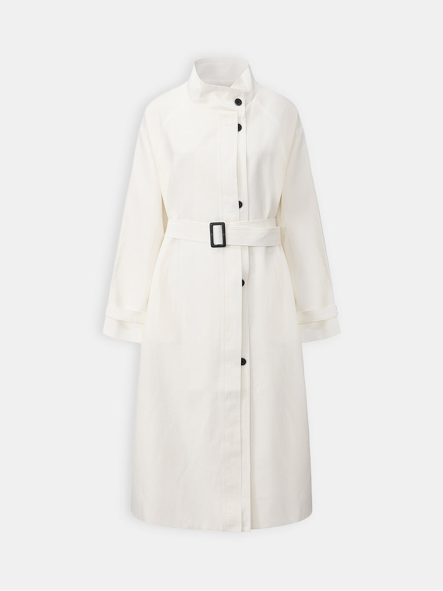 Belted Long Trench Coat